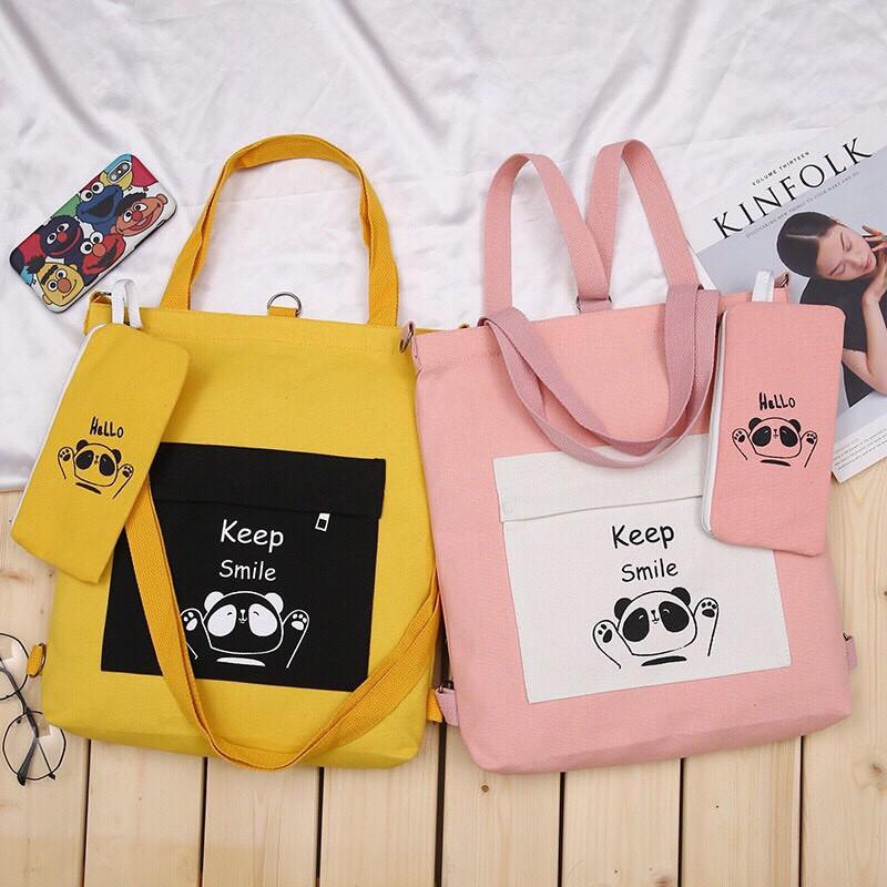 Túi vải tote thời trang cao cấp KEEP SMILE