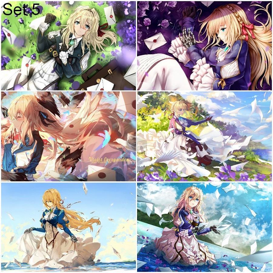 Bộ 6 Áp phích - Poster Anime Violet Evergarden - Búp Bê Ký Ức - A3,A4,A5