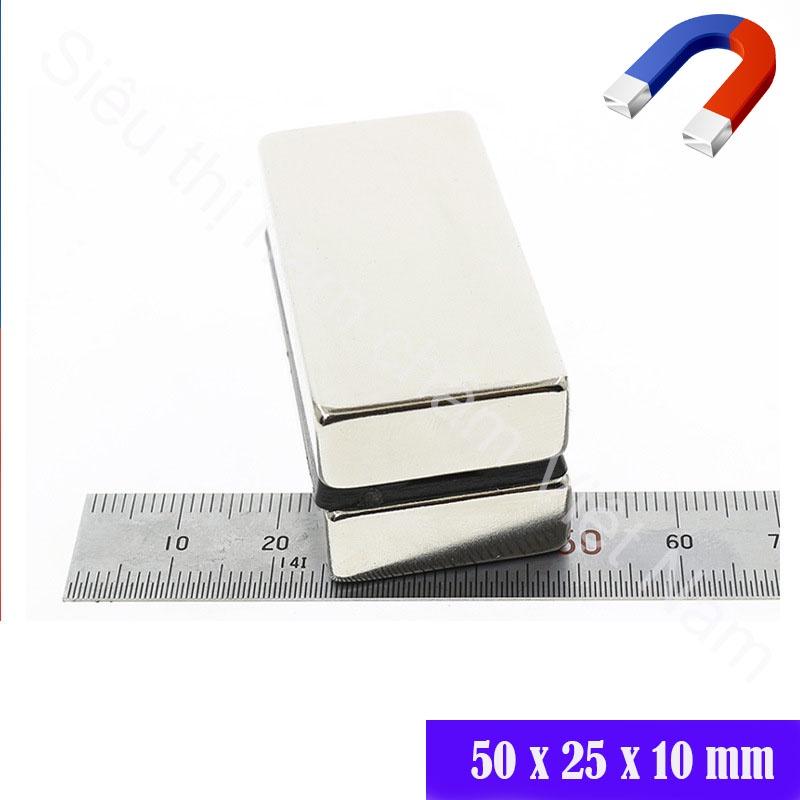 Combo 2 viên nam châm 50x25x10mm dùng cho máy phát điện lực từ mạnh