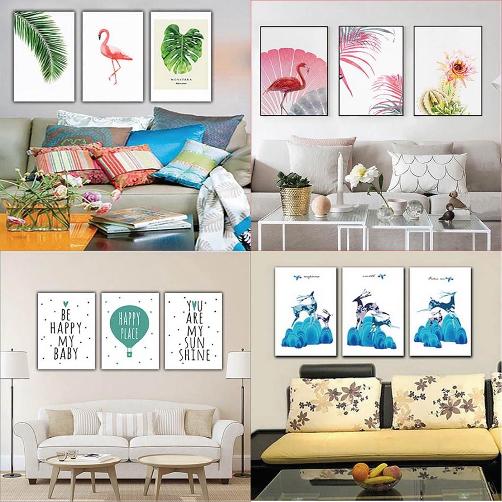 Tranh gỗ treo tường phong cách Bắc Âu, tranh thiên nhiên đàn hươu