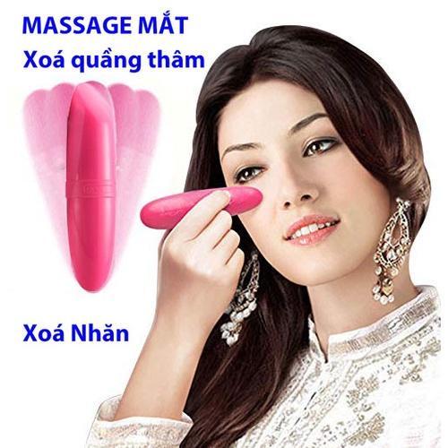 Bút massage mắt giảm bọng mắt chống thâm quầng mini mát xa mắt đơn giản hiệu quả màu Hồng (Hàng Chính Hãng)