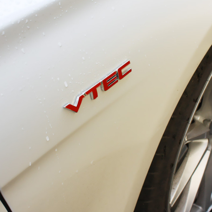 Decal tem chữ inox VTEC dán đuôi xe ô tô