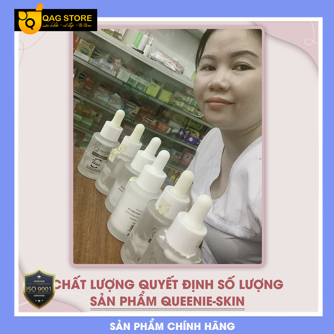 Huyết Thanh 7 Days Queenie Skin - Dễ Dàng Thẩm Thấu Vào Da, Bổ Sung Dưỡng Chất Cho Tế Bào, Phục Hồi Nhanh Chóng Các Vùng Da Hư Tổn - 50 ML - Hàng Chính Hãng