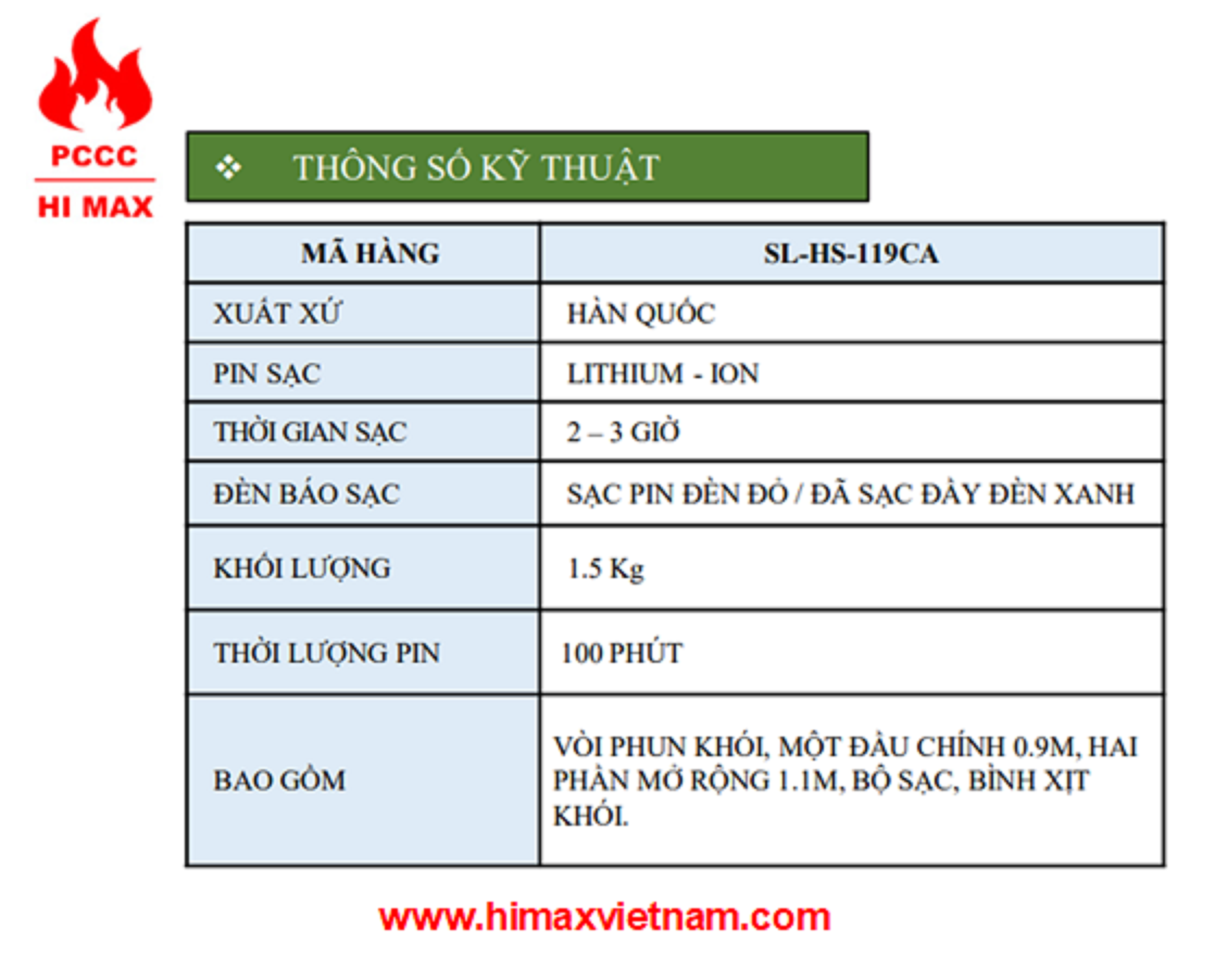 Thiết bị kiểm tra đầu báo khói, nhiệt hi max SL-HS-119CA