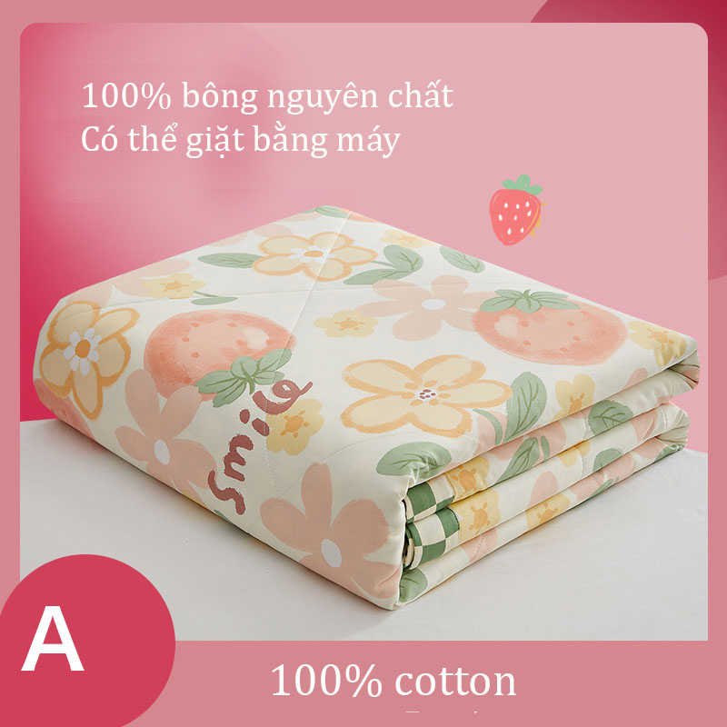 Chăn mỏng mùa thu đông mát mẻ chất liệu 100% cotton nguyên chất mềm mại