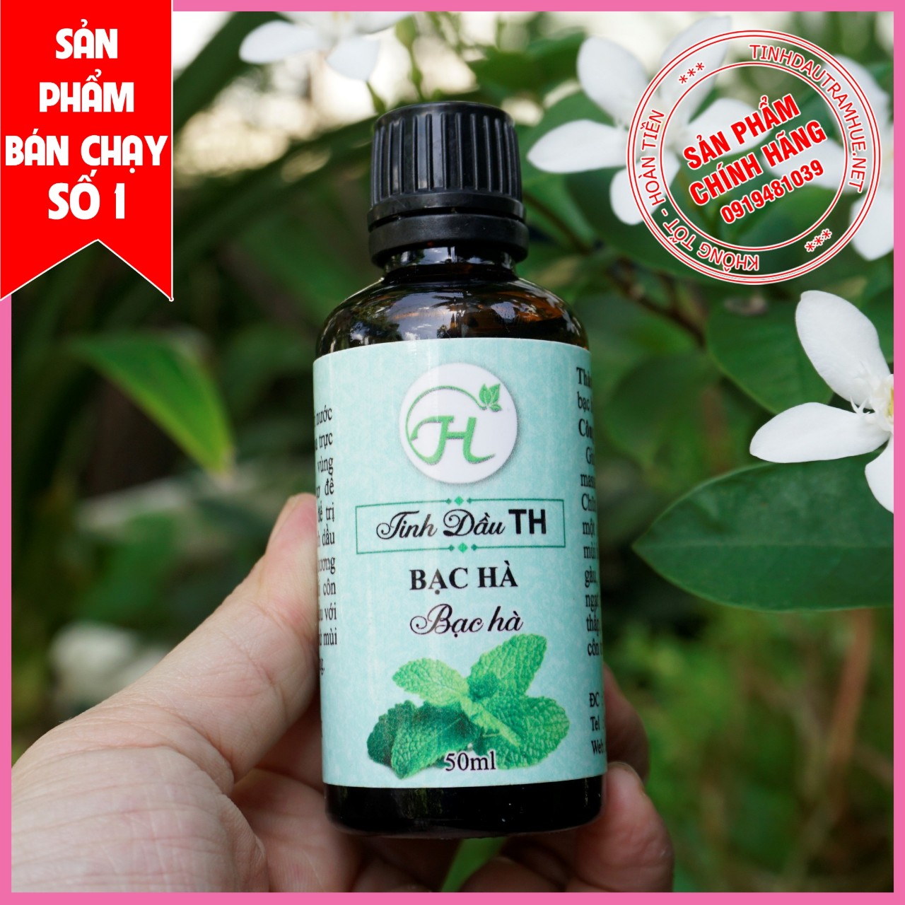 Tinh Dầu Bạc Hà TH Việt Nam 50ml- Sản Phẩm Thiên Nhiên Nguyên Chất, Dùng Để Xông Phòng, Giúp Giảm Stress, Xua Đuổi Côn Trùng Và Khử Mùi Hiệu Quả, Thích Hợp Dùng Với Đèn Xông Và Máy Khuếch Tán Tinh Dầu