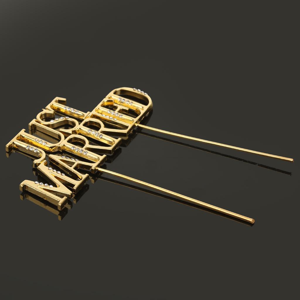 Gold Shining JUST MARRIED Cake Topper Wedding Engagement Cake Decor