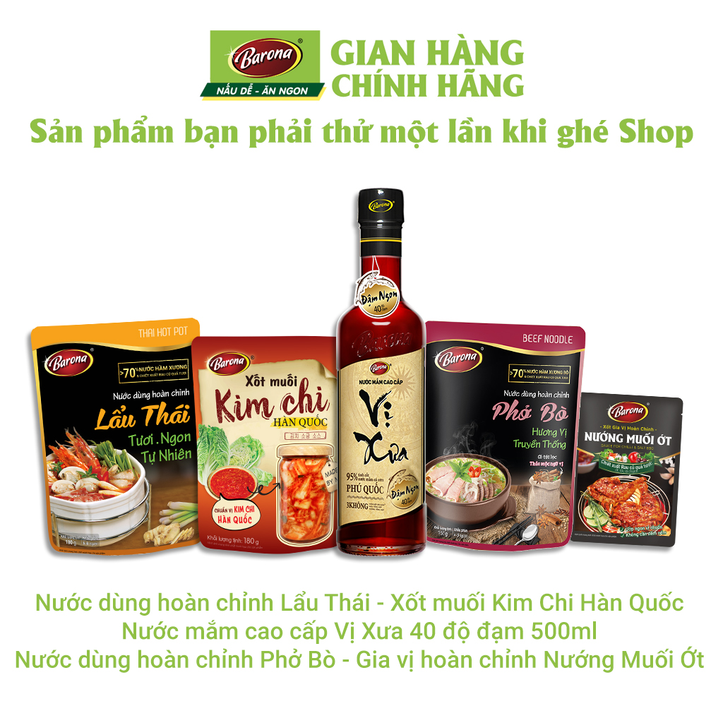 Combo 1 hộp (20 gói) Gia Vị Thịt Nướng Hàn Quốc Barona 80g ướp ngon chuẩn vị không cần nêm nếm