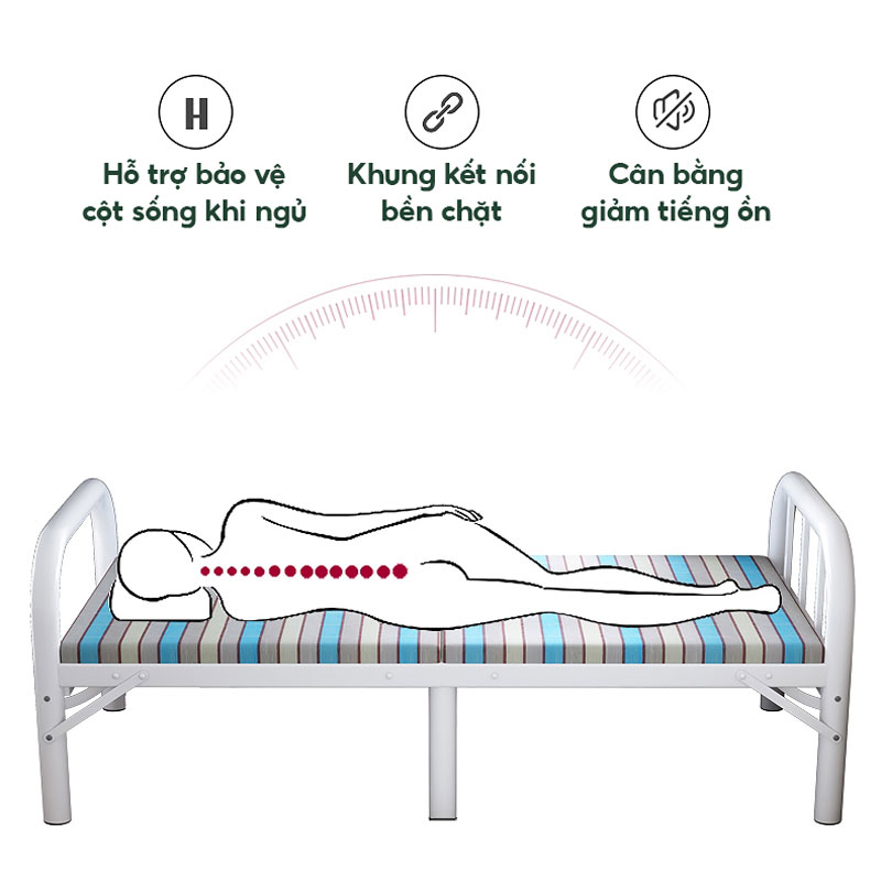 Giường gấp đôi không đệm NIKITA, Gọn nhẹ chắc chắn,  giá rẻ cho người dùng - Mẫu mới 2024