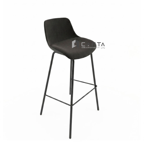 Ghế quầy bar có lưng tựa nhựa thoải mái nệm ngồi vải êm ái CB01004- F Nội thất Capta Chân ghế sắt sơn tĩnh điện cao cấp chắc chắn bền bỉ