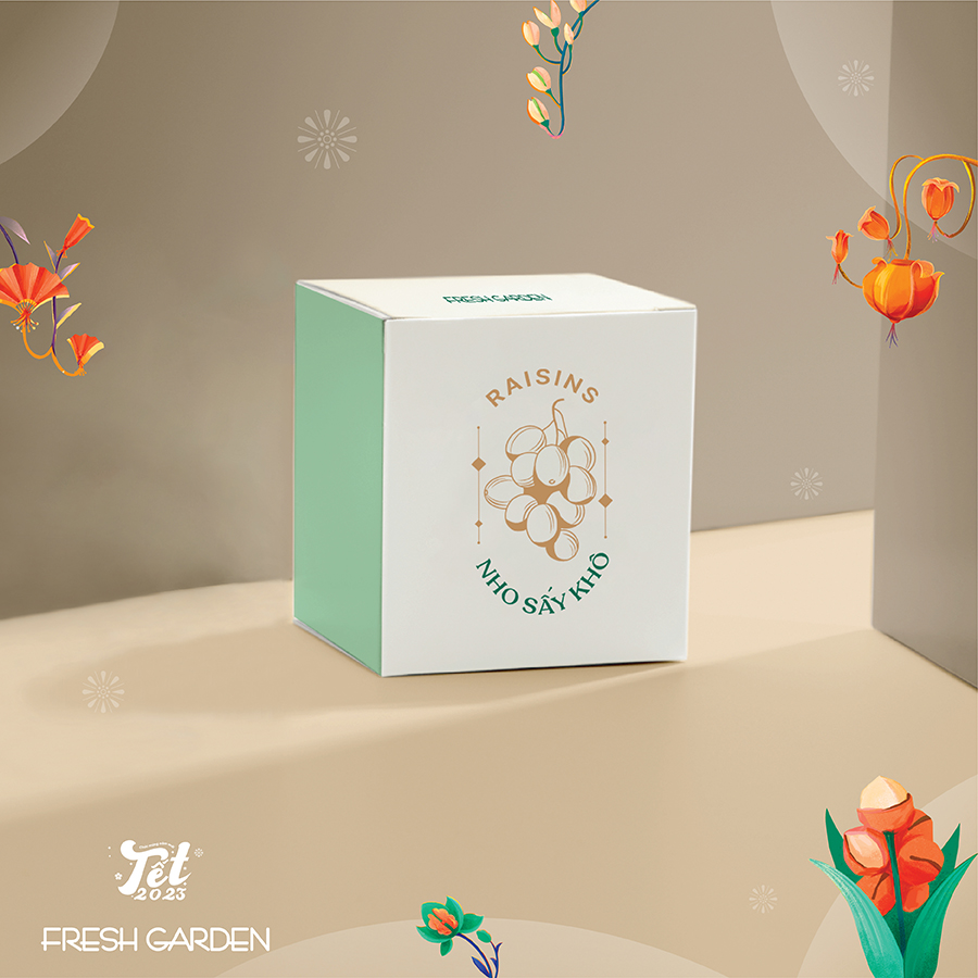 Bộ Bánh Quy Ngũ Vị Cao Cấp Quà Tết Dòng Chảy Hạnh Phúc FRESH GARDEN Đủ Loại Đủ Vị Tết Đong Đầy Hộp 110g