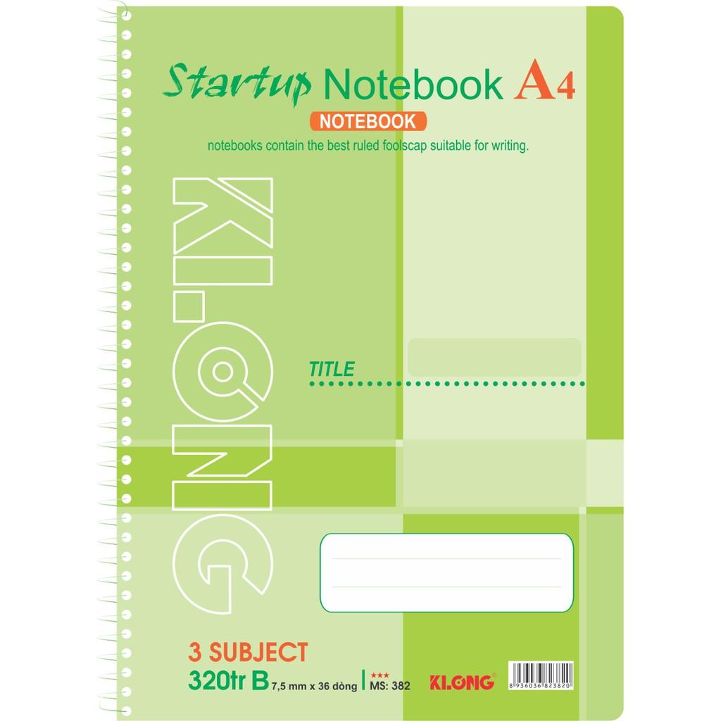 Sổ kẻ ngang lò xo đơn Startup A4 320 trang 58/92; MS: 382