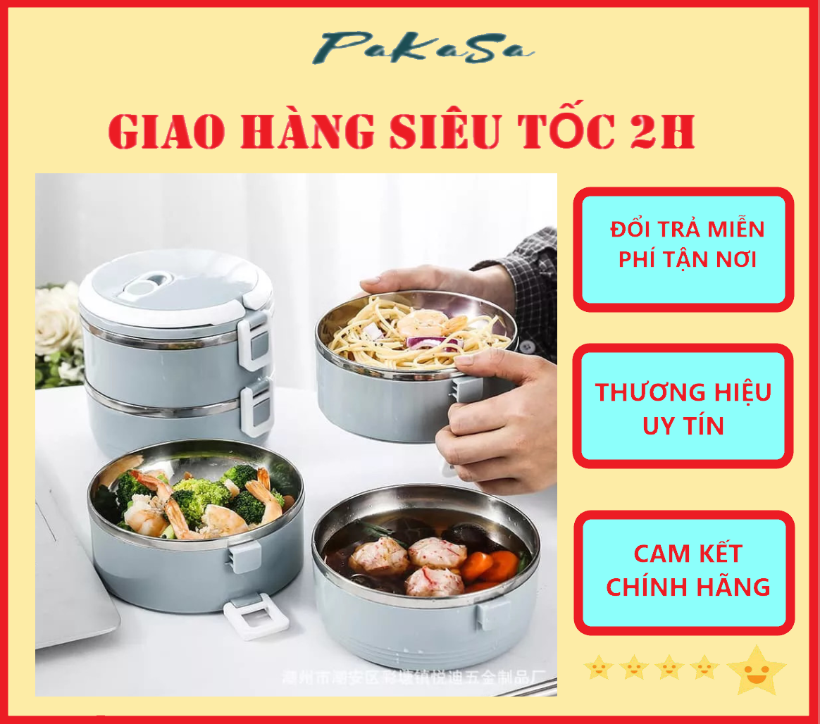 Hộp Cơm ( Cà Mèn ) Giữ Nhiệt Nhiều Tầng Có Thể Tách Rời Thành 1/2/3 Tầng Tùy Theo Nhu Cầu Mỗi Lần Sử Dụng - Hàng Chính Hãng 