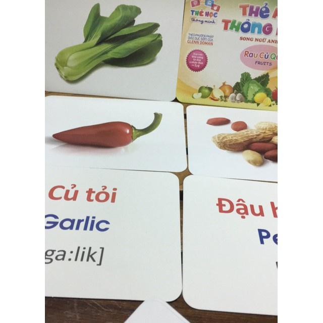 Thẻ học thông minh song ngữ bibo - đồ chơi thông minh flashcard anh việt chủ đề các loại quả