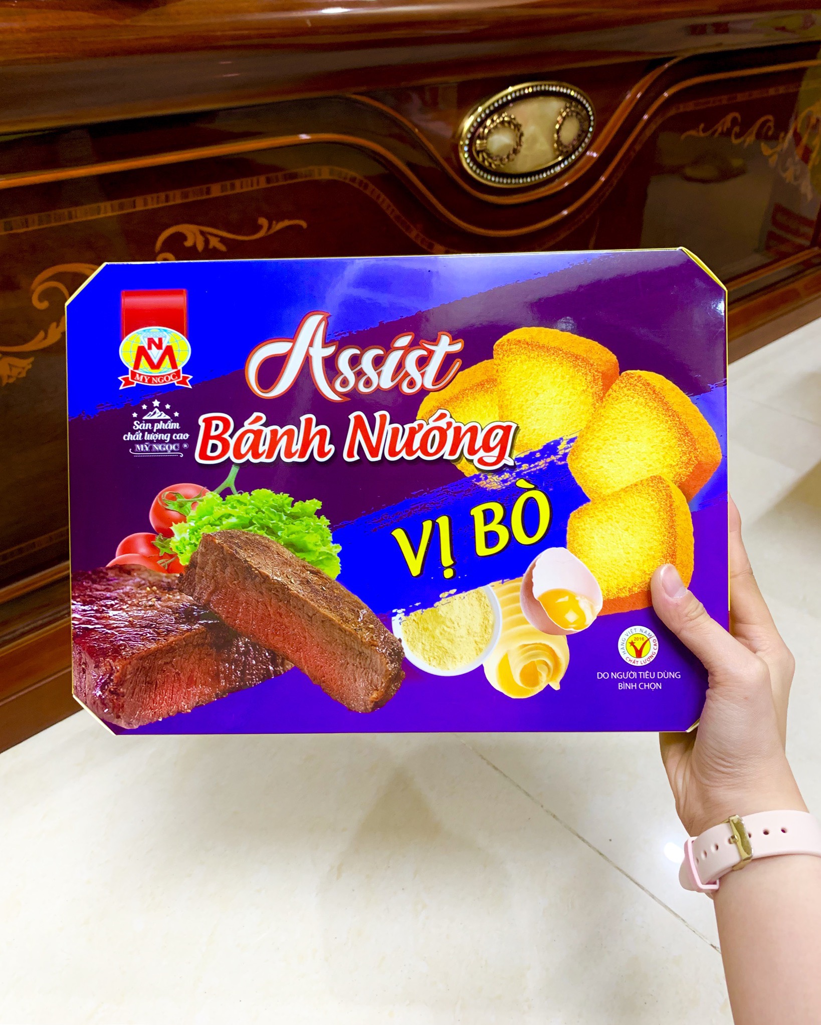 260g Bánh nướng Assist VỊ BÒ phô mai MỸ NGỌC