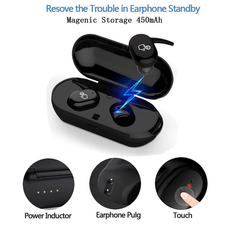 Tai nghe không dây Vitog Y30 TWS kết nối Bluetooth 5.0, chạm điều khiển, âm thanh Hifi sống động, kiểu dáng thể thao tương thích với hệ điều hành Android và iOS