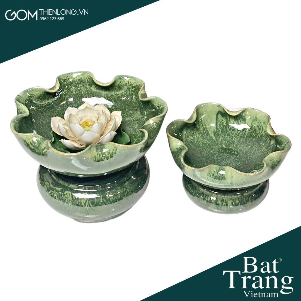 Bát Nước Minh Đường Tụ Thủy Cao Cấp - Bát Thả Hoa - Đồ Thờ Cúng Bát Tràng - Gốm Thiên Long