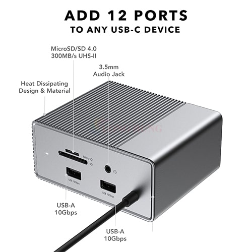 Cổng chuyển đổi HyperDrive 12-in-1 Gen2 USB-C Hub HD-G212 - Hàng chính hãng