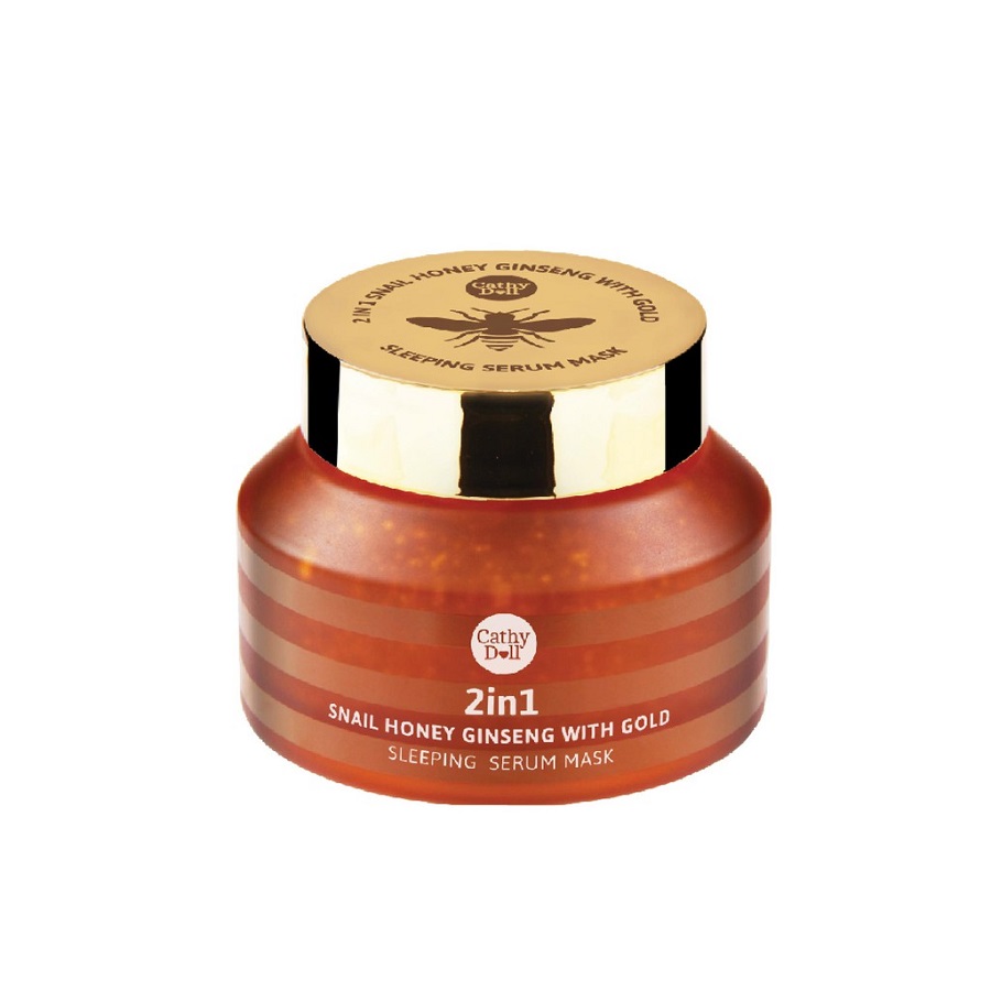 Mặt Nạ Ngủ Cathy Doll 2in1 Snail Honey Ginseng With Gold Sleeping Serum Mask 70g