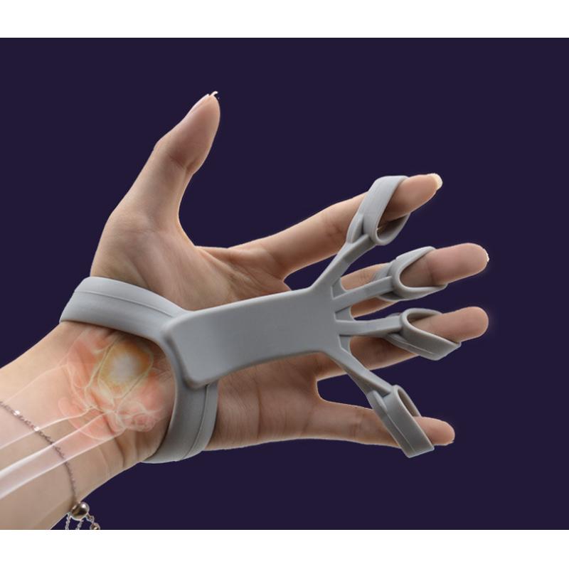 Silicone GRIP Thiết bị tập thể dục ngón tay Viêm viêm khớp tay cầm tay tăng cường huấn luyện phục hồi chức năng để giảm đau Color: Gray