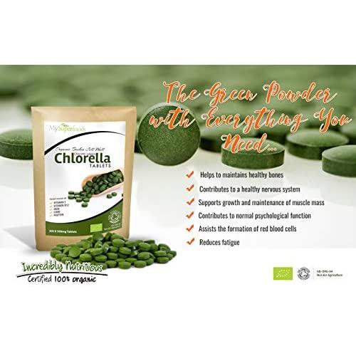 Organic Chlorella Tablets , MySuperFoods, Incredibly High Chlorophyll Content, Bursting with Nutrients, Certified Organic, Healthy Edible Algae, Add to Drinks and Smoothies