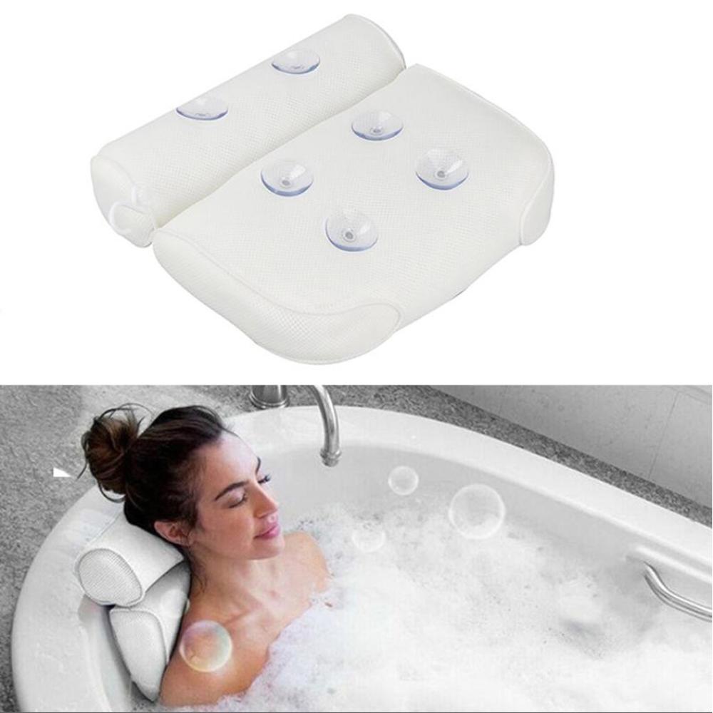 Gối tắm Bồn tắm có cốc hút chống trượt làm bằng chất liệu vải lưới
