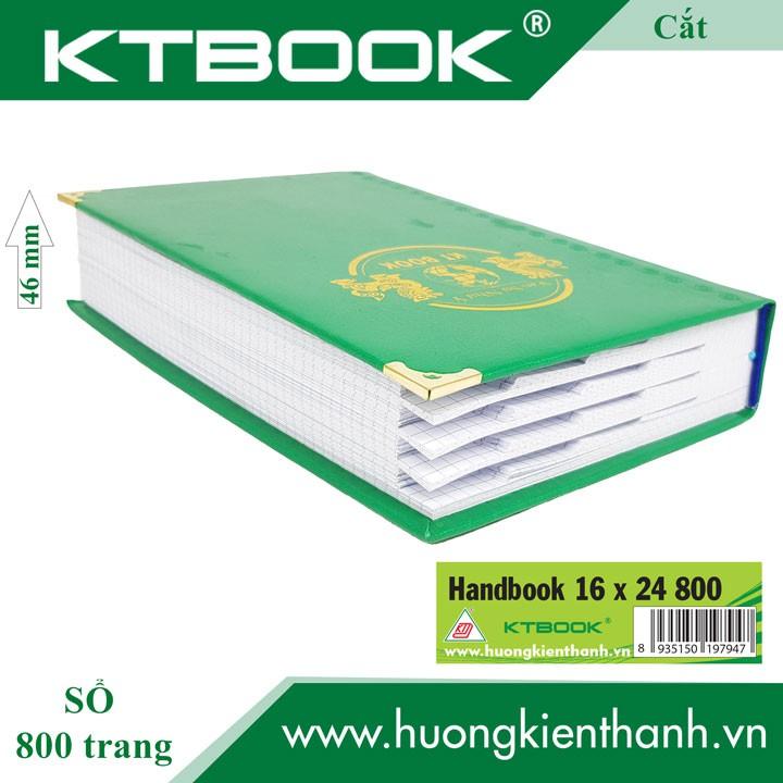 SỔ GHI CHÉP BÌA DA KTBOOK HANDBOOK CAO CẤP 800 trang size 16 x 24 cm ruột giấy in caro (Cắt Góc)