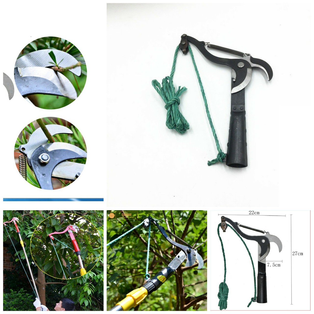 Kéo cắt cành cây hái quả trên cao hàng gia công làng nghề loại tốt siêu bén