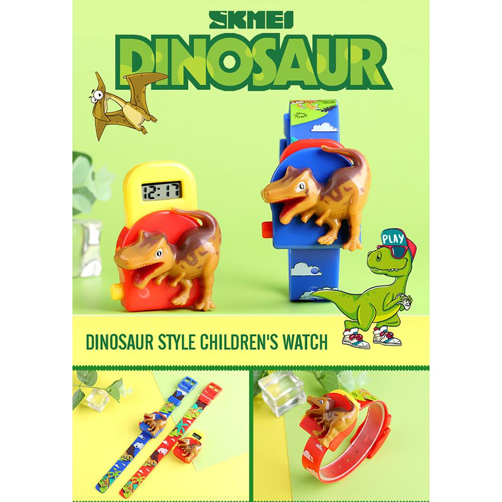 Đồng hồ đeo tay kỹ thuật số Phong cách hoạt hình Khủng long SKMEI 1468 Quà tặng cho trẻ em