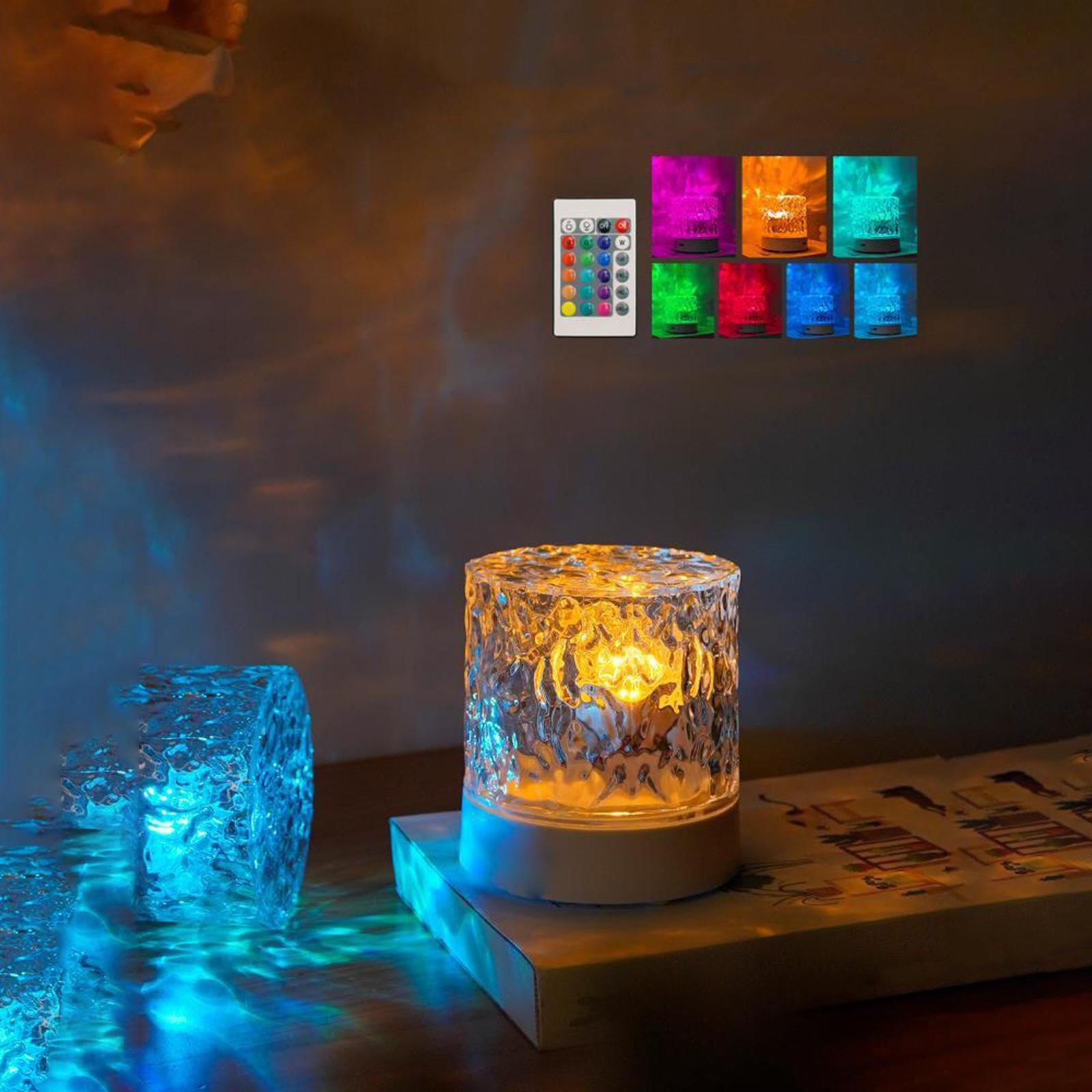 Dynamic Rotating Water Night Light, Atmosphere Lamp Night Light Romantic 16 Color with Remote for Bar Party