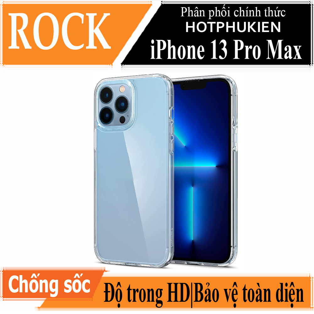 Ốp lưng chống sốc trong suốt cho iPhone 13 Pro Max (6.7 inch) hiệu Rock Space Protective Case siêu mỏng 1.5mm độ trong tuyệt đối, chống trầy xước, chống ố vàng, tản nhiệt tốt - hàng nhập khẩu