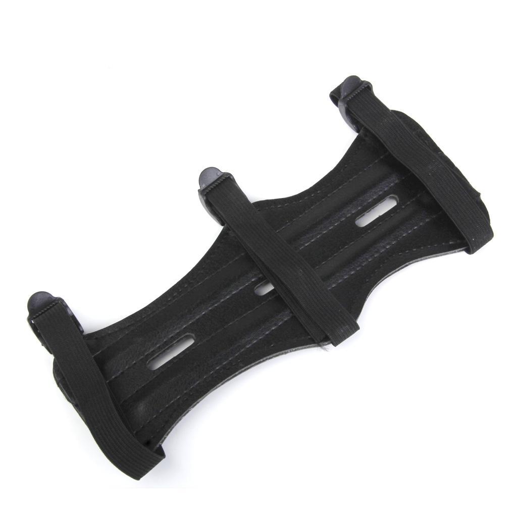3xAdjustable 3 Strap Arm Guard Protective Leather Archery Shooting Armband A