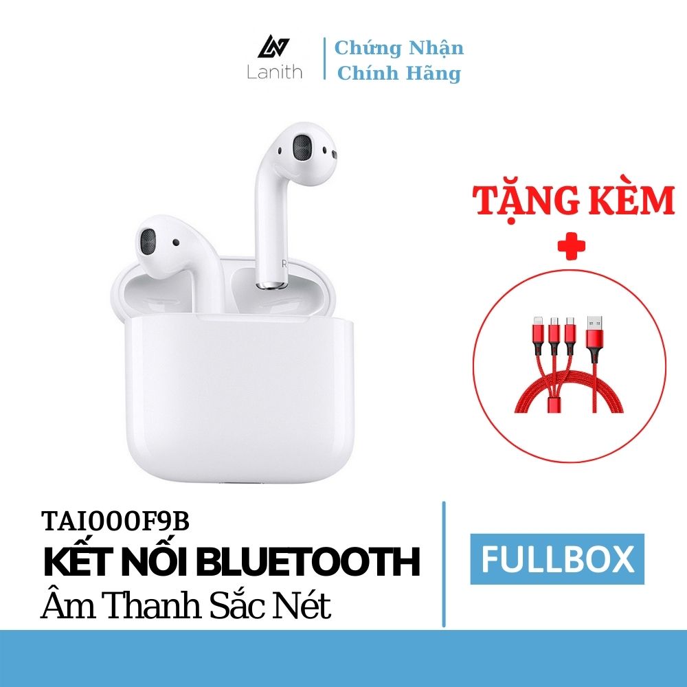 Tai nghe Bluetooth Lanith Không Dây Air pods Wireless Thiết Kế Thời Trang - Tặng dây cáp sạc 3 đầu - Hàng nhập khẩu - TAI00AP2W.CAP001