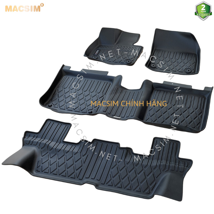 Thảm lót sàn xe ô tô VinFast VF9 Nhãn hiệu Macsim chất liệu nhựa TPE cao cấp màu đen