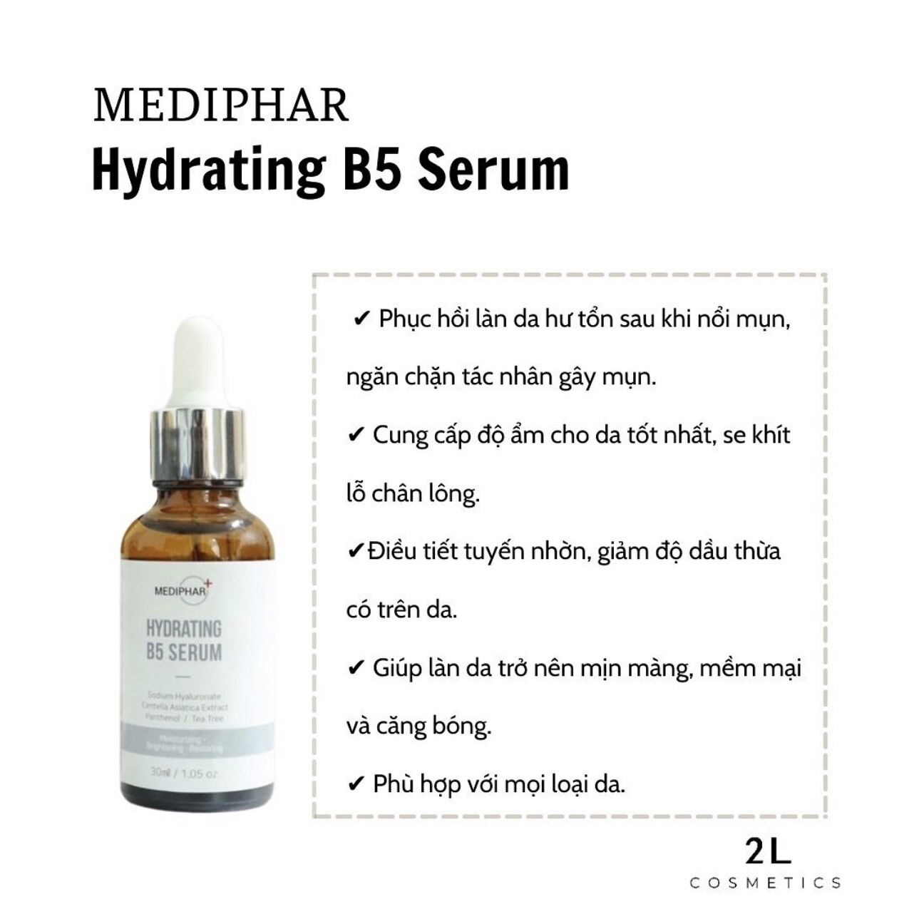 Serum cấp ẩm phục hồi da Mediphar Hydrating B5 30ml