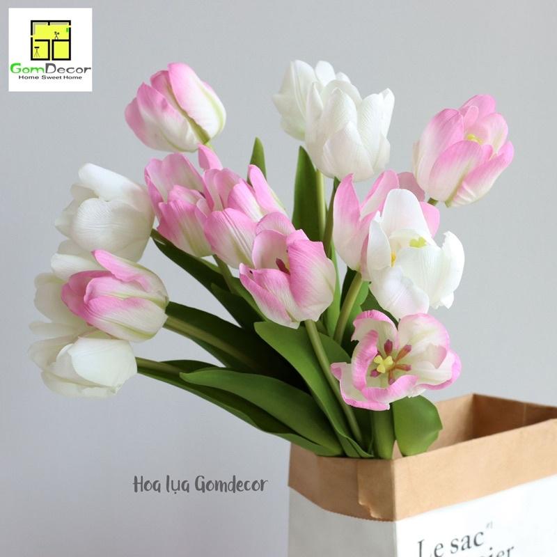 Hoa tulip cao su hoa tulip giả hoa lụa đẹp cao cấp