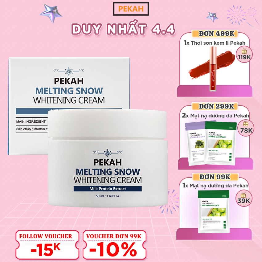 Kem Dưỡng Trắng Nâng Tone Pekah Melting Snow Whitening Cream 50ml