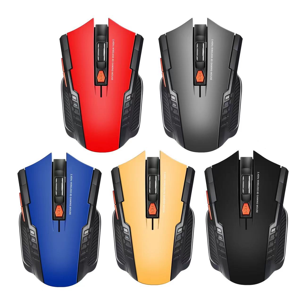 Chuột không dây chơi game 6 nút bấm 2000DPI, Wireless 2.4G màu sắc nét , kiểu dáng nam tính - K1332