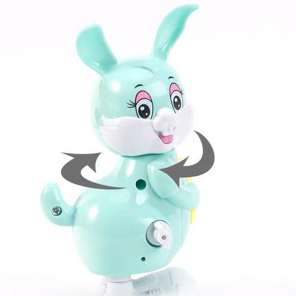 Đồ Chơi Cho Bé Đồ Chơi Chạy Cót Thỏ Nhún Nhảy, Đầu Xoay 360 Độ Cho Bé Thỏa Sức Vui Chơi, Kích Thích Vận Động