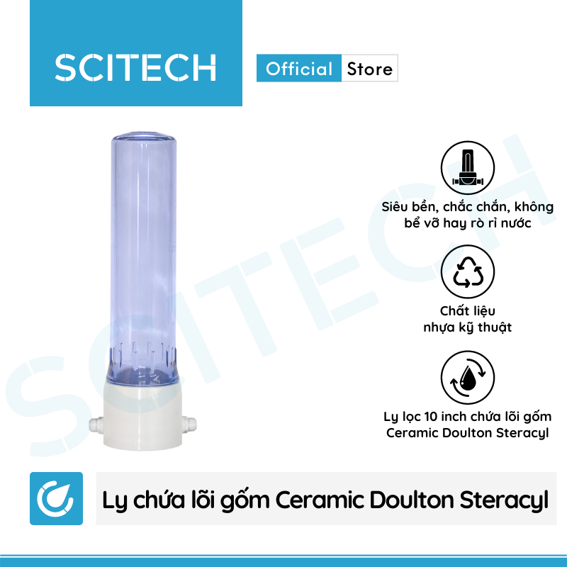 Ly lõi gốm Ceramic Doulton Steracyl 10 inch kèm 2 co nối - Hàng chính hãng