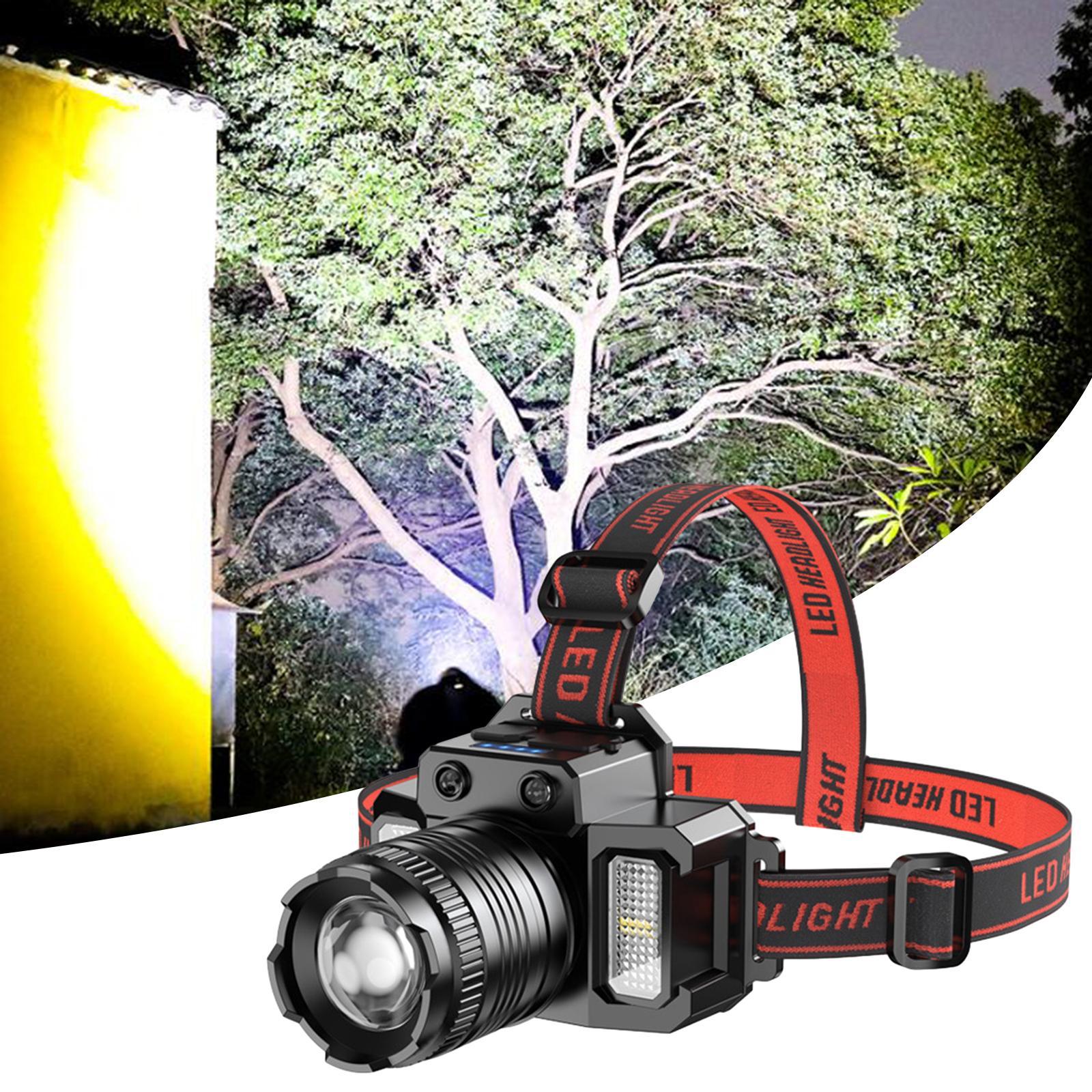 LED Rechargeable Head Mounted Work Light Waterproof Lamp Headlight for Climbing Riding Outdoor Camping