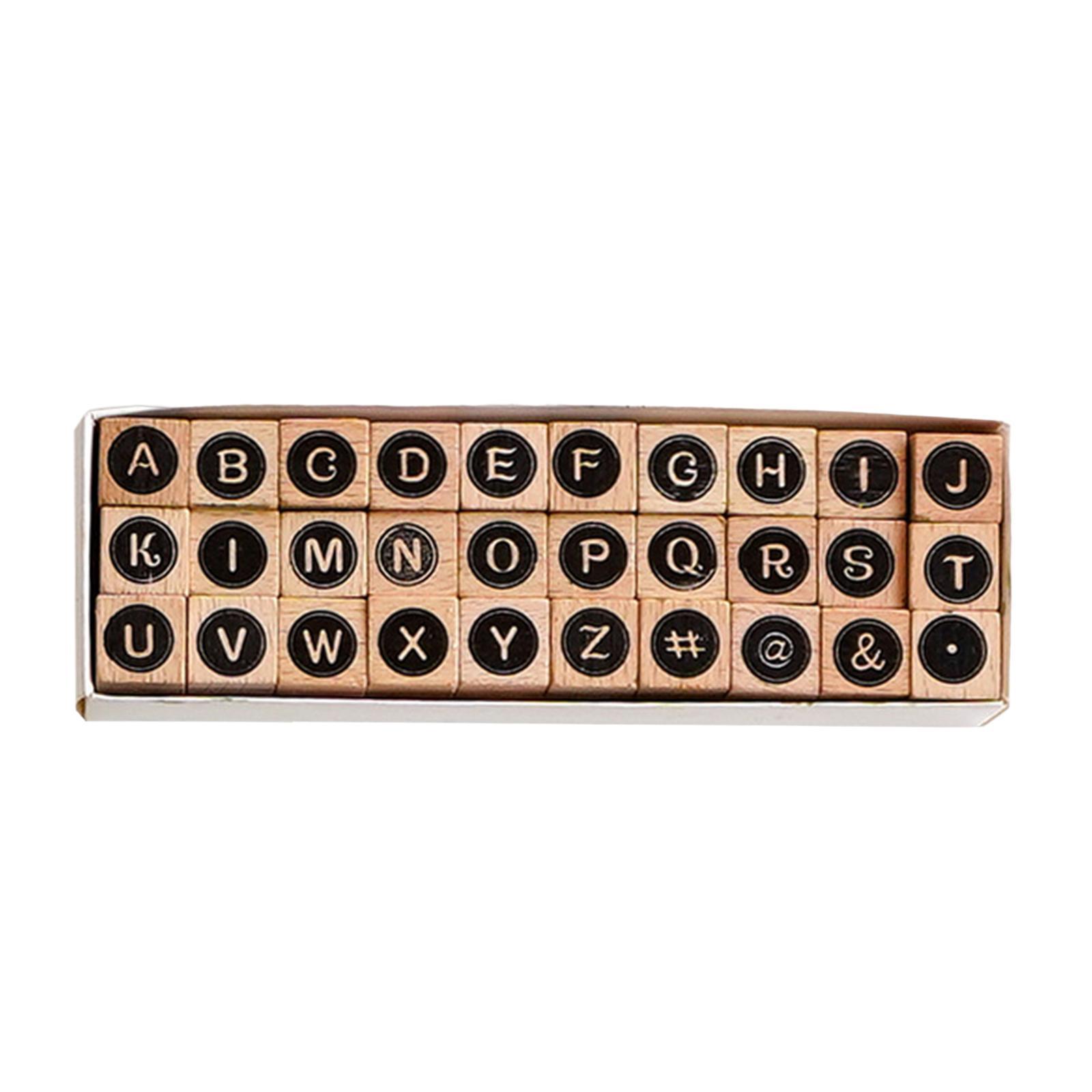 2 Set of Wooden Letters Rubber Stamp Set Scrapbook Stationery DIY Art