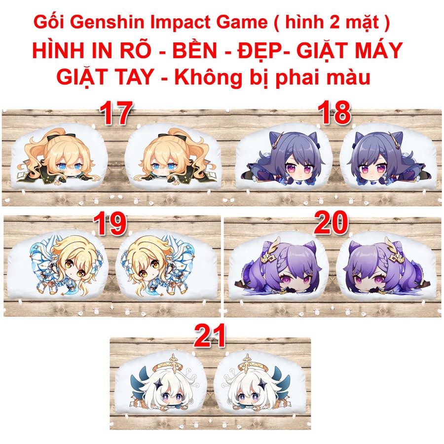 Gấu ôm genshin impact 2 mặt ảnh 22-50cm/ gấu ngủ genshin impact