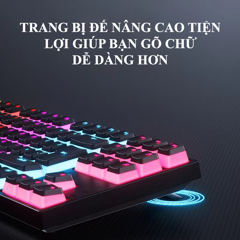 Bàn phím cơ ZIFRIEND KA802 sử dụng Blue Switch thiết kế mini nhỏ gọn chỉ 87 phím với keycap pudding xuyên led cực đẹp - Hàng Chính Hãng