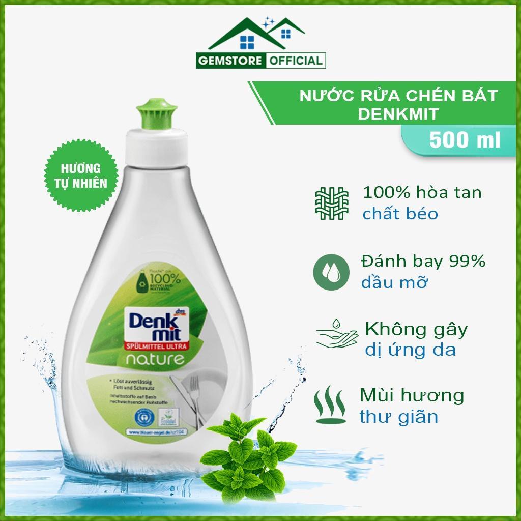 Nước Rửa Chén Bát Denkmit Nature, Xà Phòng Rửa Chén Bát Hương Hoa Tự Nhiên, Dung Tích 500ml, Nhập Đức