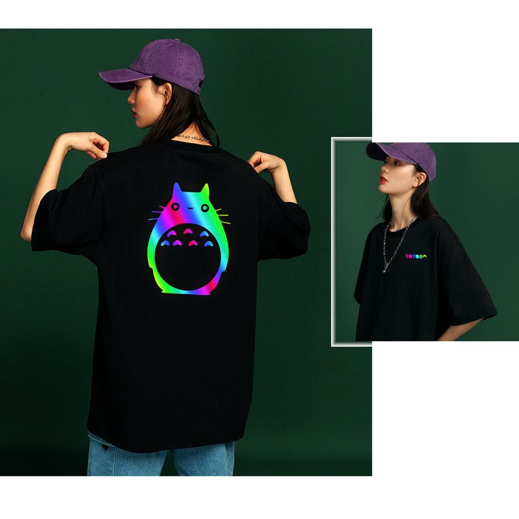 Áo thun nữ phản quang 7 màu TOTORO cực yêu tay lỡ UNISEX
