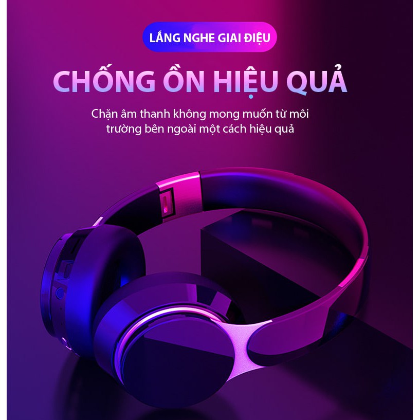 Tai nghe chụp tai Bluetooth FLOVEME B07 hỗ trợ đàm thoại độ trễ cực thấp khi chơi game, Bass mạnh mẽ - Hàng Chính Hãng