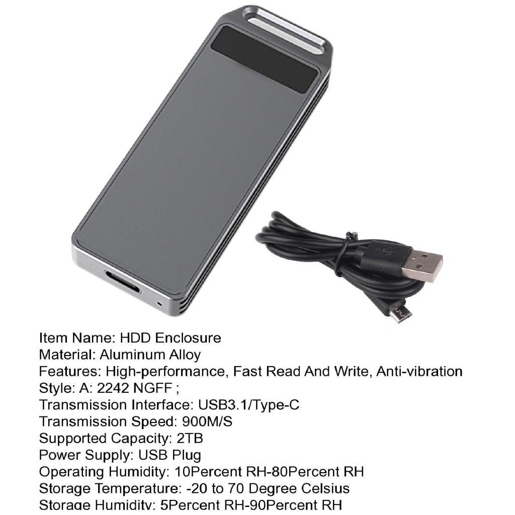Xia| Hộp Đựng Ổ Cứng HDD Mini NGFF / SATA Sang USB 3.1 Màu Trơn