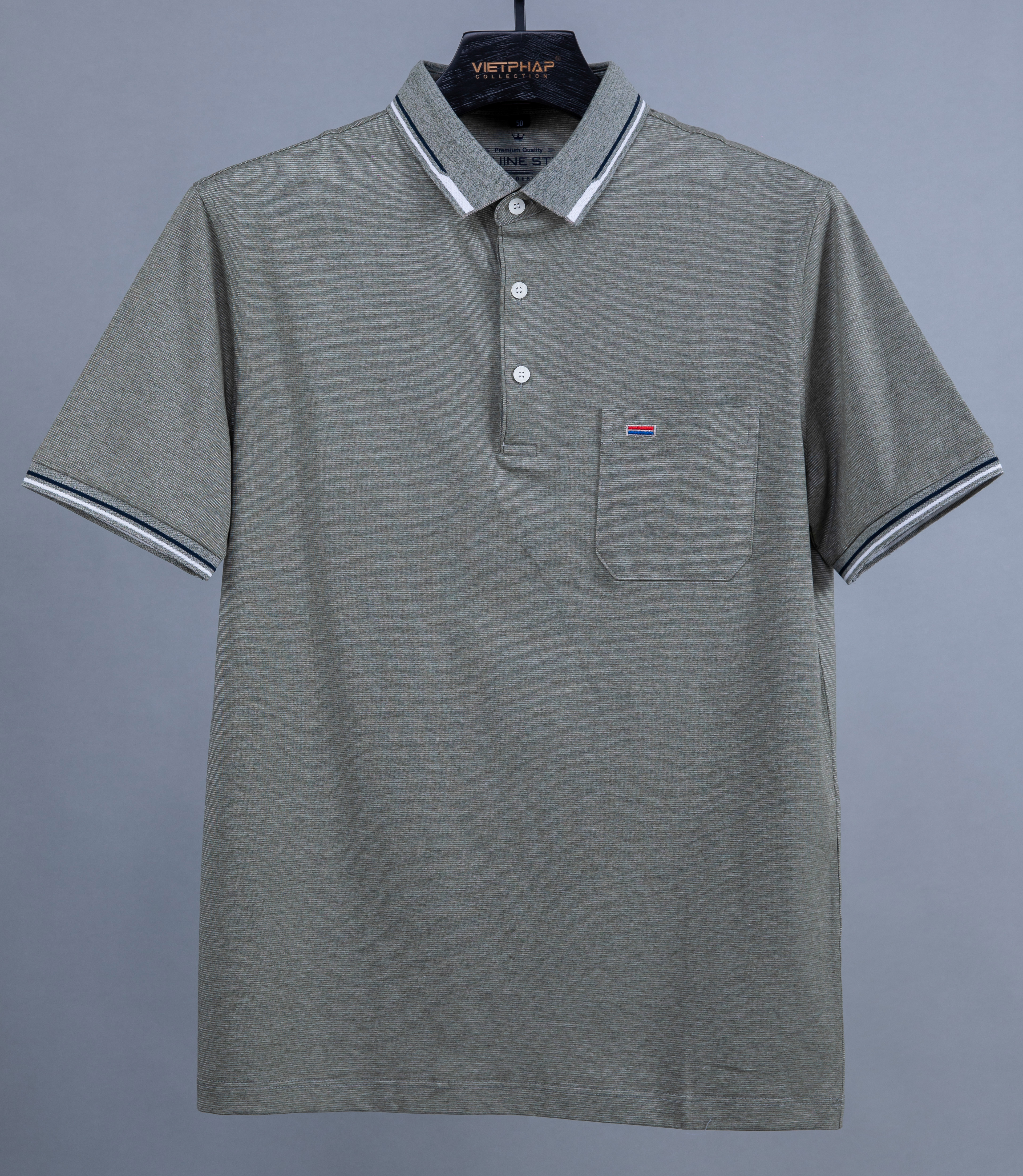 Áo Thun Milan Sọc Nhí Cao Cấp VIỆT PHÁP / Form Luxury - Chất liệu cotton co dãn và thấm hút mồ hôi tốt 30758