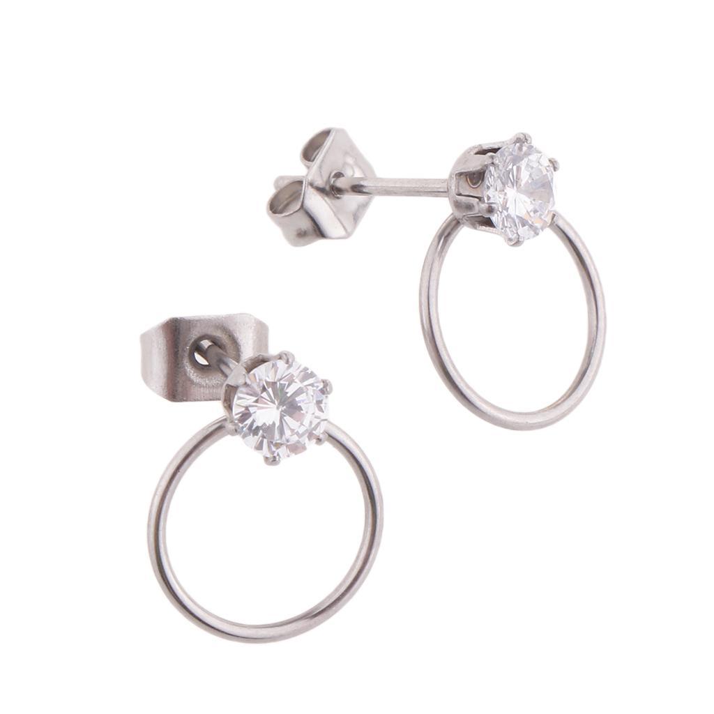 Women Stylish Round Rhinestone Stud Earrings Ear Studs Earring
